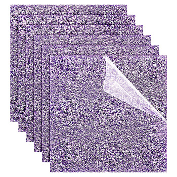 Transparent Acrylic Sheets, with Glitter Powder, Square, Medium Purple, 150x150x2.8~3mm