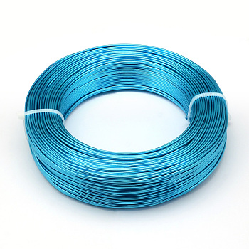 Round Aluminum Wire, Bendable Metal Craft Wire, for DIY Jewelry Craft Making, Dodger Blue, 6 Gauge, 4mm, 16m/500g(52.4 Feet/500g)