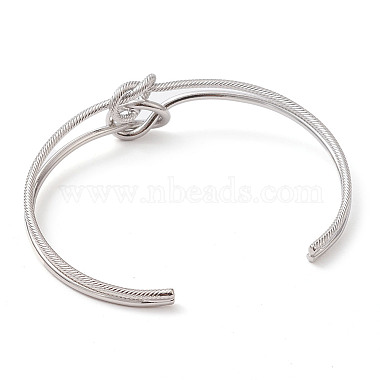 brazaletes de puño con nudo envolvente de alambre de latón(BJEW-D039-38P)-3