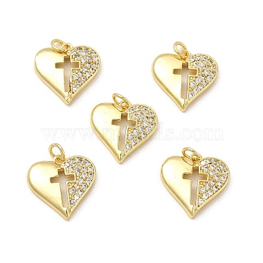 Brass Micro Pave Cubic Zirconia Pendants(KK-E068-VB170)-2