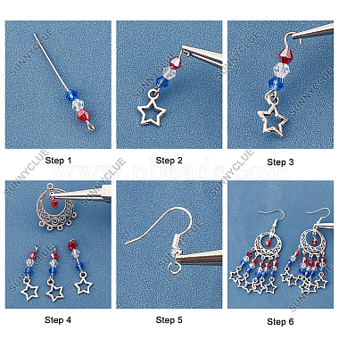 SUNNYCLUE DIY Independence Day Theme Earring Making Kit(DIY-SC0018-29)-4