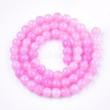 Natural Dyed Yellow Jade Gemstone Bead Strands(G-R271-6mm-Y10)-2