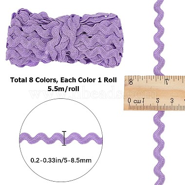 8 Strands 8 Colors Polyester Wave Bending Fringe Trim(OCOR-GF0002-41)-2