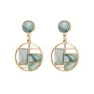 Stainless Steel with Natural Turquoise Earrings for Women(GK9952-1)