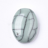 Resin Cabochons, Imitation Turquoise, Oval, Dark Sea Green, 14x10x4mm(RESI-T034-08B-03)