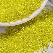 MIYUKI Round Rocailles Beads, Japanese Seed Beads, (RR422) Opaque Yellow Luster, 15/0, 1.5mm, Hole: 0.7mm, about 5555pcs/bottle, 10g/bottle(SEED-JP0010-RR0422)