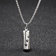 Stainless Steel Column Pendant Necklaces for Women, Urn Ashes Necklaces, Stainless Steel Color, no size(SF8174-5)