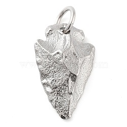 304 Stainless Steel Pendants, with Jump Ring, Triangle Charm, Stainless Steel Color, 30x19x8mm, Hole: 7mm(STAS-R225-33P)