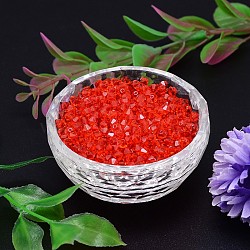 Faceted Imitation Austrian Crystal Bead Strands, Grade AAA, Bicone, Orange Red, 4x4mm, Hole: 0.7~0.9mm, about 1440pcs/bag(G-M180-4mm-06B)