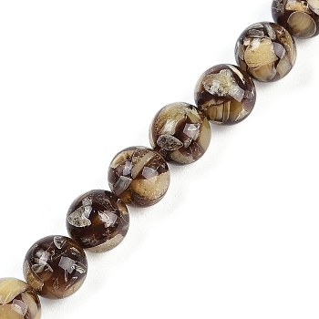 Synthetic Amber Beads Strands, Round, Camel, 10mm, Hole: 1.2mm, about 40pcs/strand, 15.55''(39.5cm)