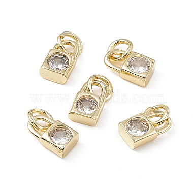 Brass Micro Pave Clear Cubic Zirconia Charms(KK-E068-VB226)-4