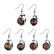 Natural Tiger Eye Dolphin Dangle Earrings with Crystal Rhinestone(EJEW-A092-20P-17)-1