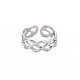304 anneau de manchette ouvert creux losange en acier inoxydable pour femme(RJEW-S405-214P)-1