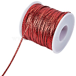 95M Nylon Dreadlock Hair Band, Flat, with 1Pc Plastic Empty Spools for Wire, FireBrick, 3mm, about 103.89 Yards(95m)/Set(OCOR-GF0006-39A)