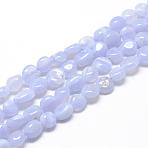 Natural Blue Lace Agate Beads Strands, Nuggets, 8~15x7~12x4~12mm, Hole: 1mm, about 30~45pcs/strand, 15.7 inch(G-R445-8x10-10)