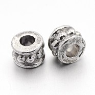 Tibetan Style Alloy Beads, Lead Free & Nickel Free & Cadmium Free, Column, Antique Silver, 6x4.5mm, Hole: 2.5mm(LF0031Y-NF)