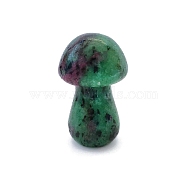 Natural Ruby in Zoisite Healing Mushroom Figurines, Reiki Energy Stone Display Decorations, 35mm(PW-WG61562-07)