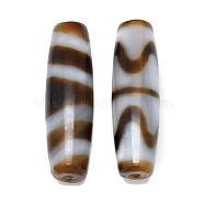 Tibetan Style dZi Beads, Natural Agate Beads, Rice, Dyed & Heated, Tiger Pattern, 38.5x11.5mm, Hole: 2.2mm(G-Q166-05-1)