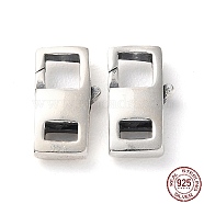 925 Thailand Sterling Silver Lobster Claw Clasps, with 925 Stamp, Rectangle, Antique Silver, 12x7x3mm, Hole: 3x2mm(STER-D003-04A-P)