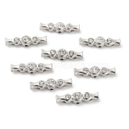 Zinc Alloy Multi-Strand Links, with Crystal Rhinestone, Platinum, 24x6x5.5mm, Hole: 1.5mm(ALRI-TAC0008-01P)