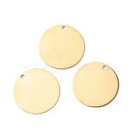Ion Plating(IP) 201 Stainless Steel Pendants, Flat Round, Golden, 30x30x1mm, Hole: 2.2mm(STAS-A056-10AG)