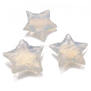 Opalite Beads, No Hole/Undrilled, Bumpy, Hammered Star, 27~33x28.5~35x6~7mm(G-F698-01)