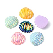 Resin Cabochons, AB Color, Shell, Mixed Color, 21x19mm(X-CRES-S305-01)