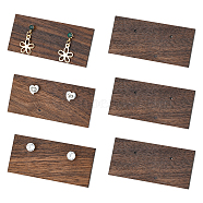 Walnut Wood Earring Displays, Rectangle, Coconut Brown, 6.2x2.8x0.35cm(EDIS-WH0013-03)