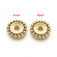 Tibetan Style Alloy Beads, Flower, Antique Golden, Lead Free and Cadmium Free and Nickel Free, 17.5x3mm, Hole: 4mm(X-GLF10788Y-NF)