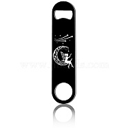 430 Stainless Steel Bottle Openers, Laser Cut, Rectangle, Moon, 178x40x2mm(AJEW-WH0259-041)