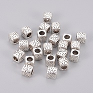 Tibetan Style Spacer Beads, Lead Free & Nickel Free & Cadmium Free, Cube, Antique Silver, about 9mm wide, 9mm long, 9mm thick, hole: 5.5mm(X-LF0986Y-NF)