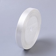 Single Face Satin Ribbon, Polyester Ribbon, White, 1/2 inch(12mm), about 25yards/roll(22.86m/roll), 250yards/group(228.6m/group), 10rolls/group(RC12mmY042)