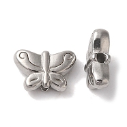 Non-Tarnish 304 Stainless Steel Beads, Butterfly, Stainless Steel Color, 7.5x11x3.5mm, Hole: 1.5mm(STAS-I305-161P)