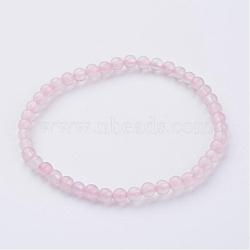 Natural Rose Quartz Beaded Stretch Bracelets, with Elastic Fibre Wire, 2-1/4 inch(55mm)(BJEW-JB02459-01)