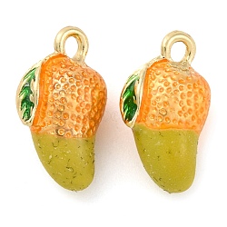 Alloy Enamel Pendants, Fruits Charms, Mango, 15x8.5x6mm, Hole: 1.8mm(PALLOY-S032-01A-012)