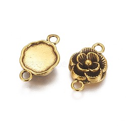 Tibetan Style Links/Connectors, Lead Free and Cadmium Free, Flower, Antique Golden, 18.5x12x3.5mm, Hole: 2mm(GLF11373Y-NF)