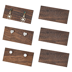 Walnut Wood Earring Displays, Rectangle, Coconut Brown, 6.2x2.8x0.35cm(EDIS-WH0013-03)