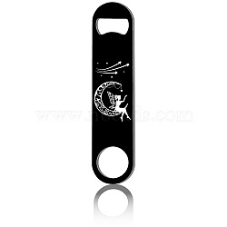 430 Stainless Steel Bottle Openers, Laser Cut, Rectangle, Moon, 178x40x2mm(AJEW-WH0259-041)