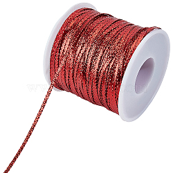 95M Nylon Dreadlock Hair Band, Flat, with 1Pc Plastic Empty Spools for Wire, FireBrick, 3mm, about 103.89 Yards(95m)/Set(OCOR-GF0006-39A)