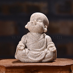 Resin Buddha Statue Display Decoration, for Home Office Desktop Feng Shui Decoration, Tan, 55x35x70mm(PW-WG3AFC1-02)