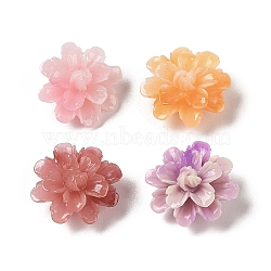 Synthetic Shell Dyed Beads, Flower, Mixed Color, 17.5x9mm, Hole: 1.5mm(SHEL-C006-01)