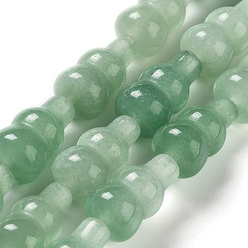 Natural Green Aventurine Beads Strands, Gourd, 14.5~15x8~8.5mm, Hole: 1.2mm, about 13pcs/strand, 7.32~7.40 inch(18.6~18.8cm)