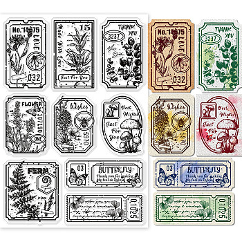 Custom PVC Plastic Clear Stamps, for DIY Scrapbooking, Photo Album Decorative, Cards Making, Plants Pattern, 160x110x3mm