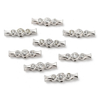 Zinc Alloy Multi-Strand Links, with Crystal Rhinestone, Platinum, 24x6x5.5mm, Hole: 1.5mm