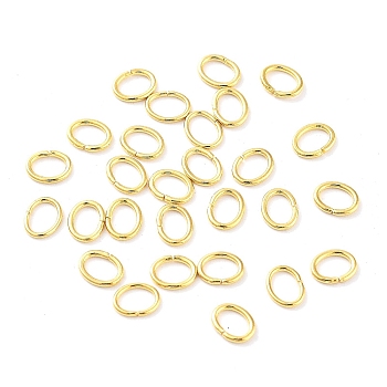 304 Stainless Steel Jump Rings, Closed Jump Rings, Oval, Real 18K Gold Plated, 4x5x0.6mm, Inner Diameter: 3x4mm