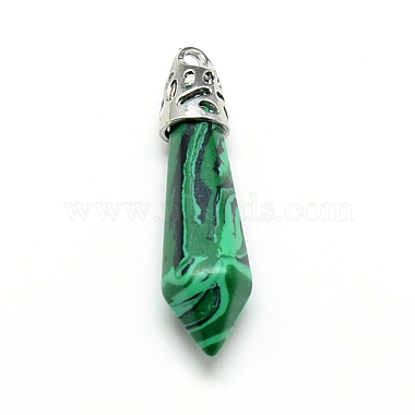 Natural & Synthetic Mixed Stone Pointed Pendants(G-T002-28M)-2