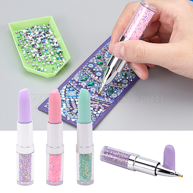 Lipstick Shape Plastic Nail Art Rhinestones Picker Pen(MRMJ-FH0001-08)-3