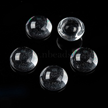 透明な半円形のガラスカボション(GGLA-R027-10mm)-6