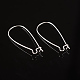 Silver Color Plated Brass Hoop Earrings Findings Kidney Ear Wires Making Findings(X-EC221-S)-1
