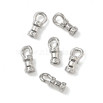 Brass Cord Ends, Column, Long-Lasting Plated, Cadmium Free & Lead Free, Platinum, 7x4x2.5mm, Hole: 1.8mm(KK-P342-05P)